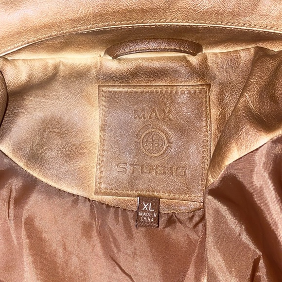Brown Vegan Leather Max Studio XL Jacket - Picture 5 of 7